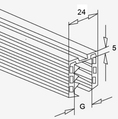 Gummieinsätze Nutrohr 42,4x1,5mm Glas 11,5-15,5mm Preis per Meter