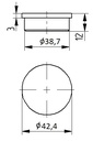 Endkappen - V2 A massiv, für Rohr 42,4/2mm, flach, gerändelt