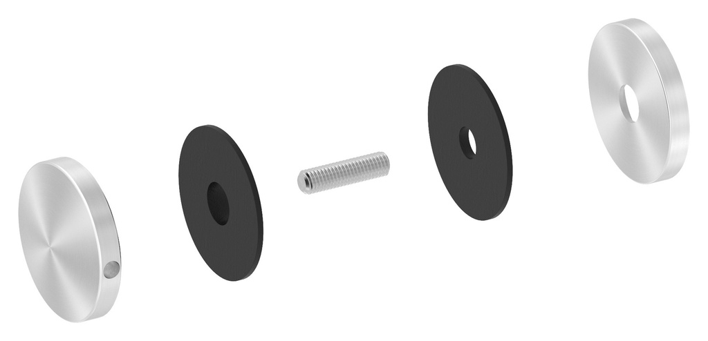 Glaspunkthalter Ø52mm V2A, mit Gewindestift M8 x 35 mm, geschliffen K240