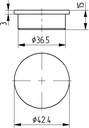 Endkappe V2A, flach, f. Rohr 42,4/3mm massiv, geschliffen, gerändelt