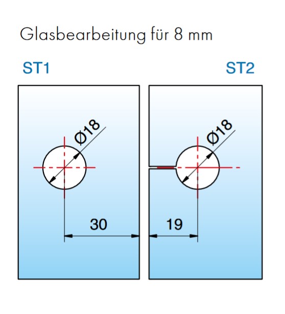Winkelverbinder Glas-Glas 90° Edelstahloptik für Glasstärke 6/8/10mm  Tragfähigkeit bei 2 Bänder 40kg