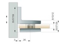 Winkelverbinder TURA Glas-Wand 90° mattverchromt
Verdeckte Verschraubungen, Wandbefestigung mit Langlochverstellung
Glasstärke 8/10/12mm Tragfähigkeit bei 2 Bänder max. 70kg