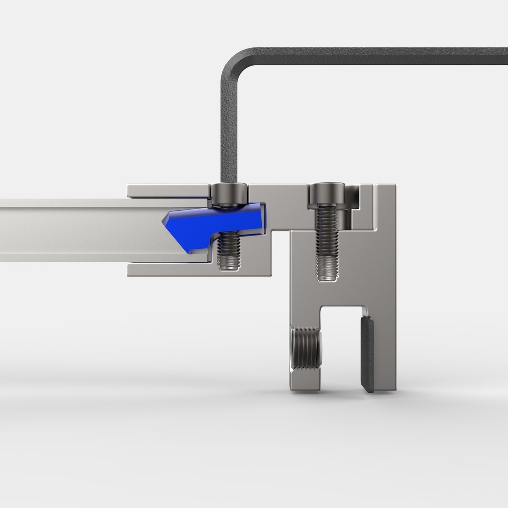 Glasanschluss für Stabilisationsstange Eckig +/- 90° verstellbar
Edelstahleffekt Glastärke 6mm bis 10mm