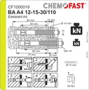 Bolzenanker BA Edelstahl A4 M12x110 Paket 25 Stück
