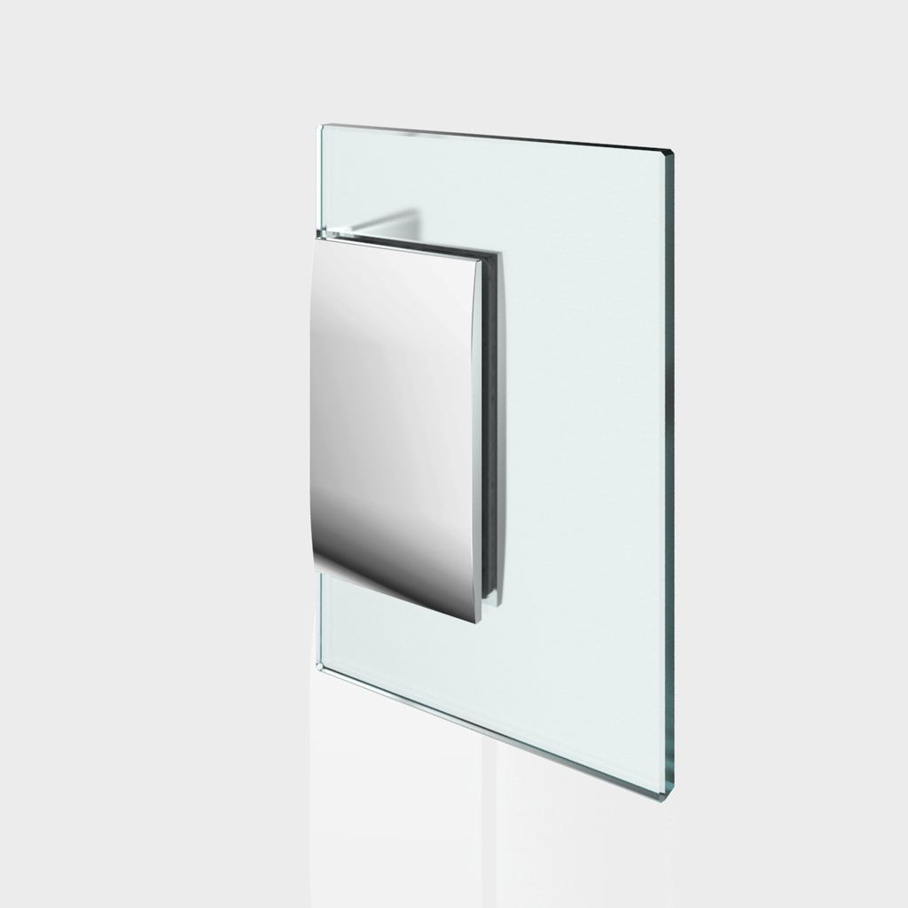 Winkelverbinder Pontere Glas Wand 90° starr Langlochverstellung
Glanzverchromt für Glasstärke 8/10mm Tragfähigkeit bei 2 Bänder 50kg
