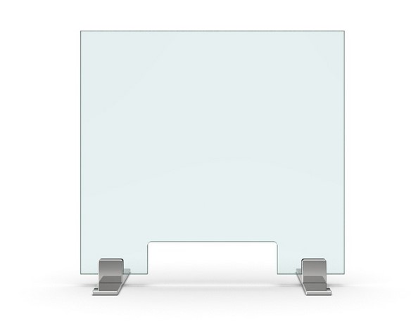 Schutzverglasung inkl. Konstruktion aus Edelstahloptik mit Durchreiche 1200mm x  700mm