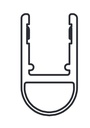 Dichtprofil mit Chromdekor für 6/8mm Glas beidseitig öffnendes Duschtürband Wandseite (Länge 2010mm)