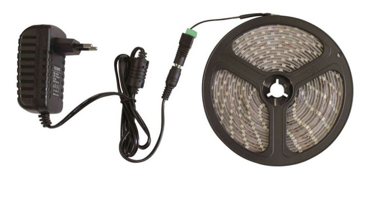 LED Beleuchtungsset 5m Warmweiß mit Netzteil mit Steckernetzteil 12/220V