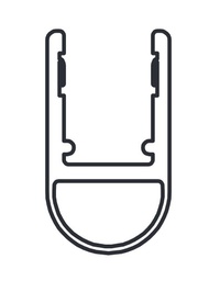 [8861KU7-8-2010] Dichtprofil mit Chromdekor für 6/8mm Glas beidseitig öffnendes Duschtürband Wandseite (Länge 2010mm)