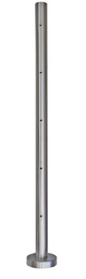 [bg71.03.1300.0] Pfosten Edelstahl ø42,4/2,0 x 880mm Bodenmontage mit Rosette, 5xM6 für Traversenhalter