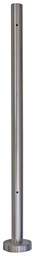 [bg71.03.1320.0] Pfosten Edelstahl ø42,4/2,0 x 880mm Bodenmontage mit Rosette, 2xM8 für Glashalter einseitig (Endpfosten)