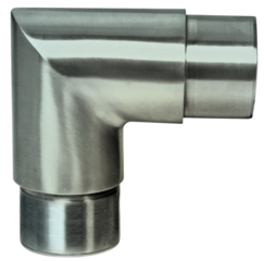 [bg70.01.4250.0] Rohrverbinder V2A, 90° eckig, f.Rohr 42,4/2mm Aisi 304, Korn 320